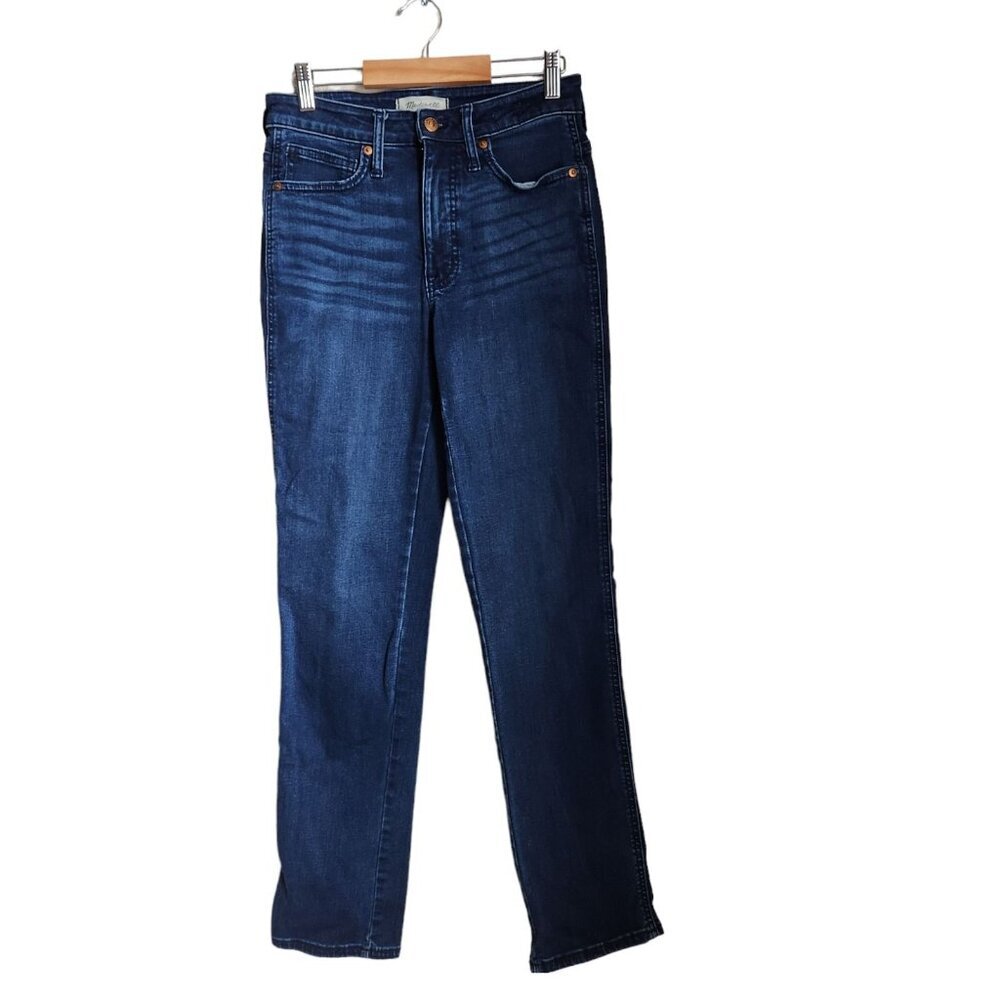 Madewell Curvy Stovepipe Jeans‎ Womens 26T Blue Straight Mid Rise Stretch 26x29"